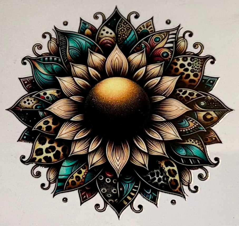 Bronze, Cheetah, Turquoise Sunflower