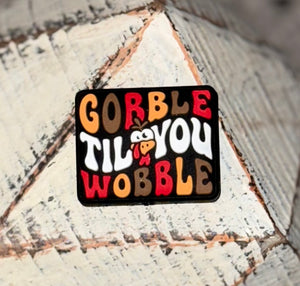 Gobble Til You Wobble Silicone Focal Bead