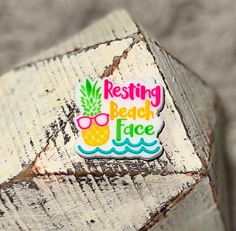 Resting Beach Face Silicone Focal Bead