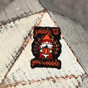 Gobble Til You Wobble Turkey Silicone Focal Bead