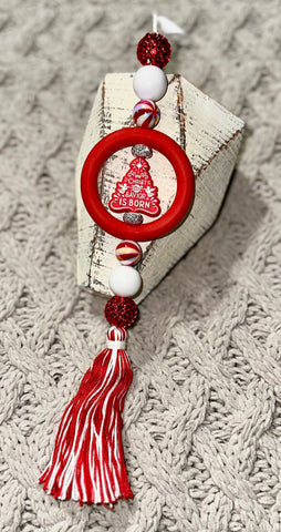 Christmas Car Charm-Christ The Savior Is Born Tree