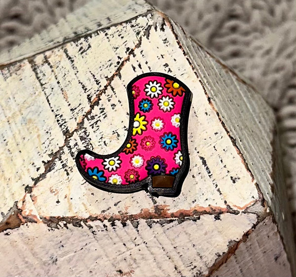 Floral Cowboy Boots Silicone Focal Bead (3 colors available)