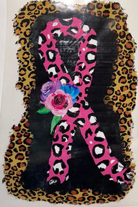 Cheetah Print Breast Cancer Awareness Ribbon