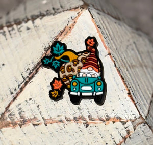 Leopard Pumpkin Gnome in Car Silicone Focal Bead