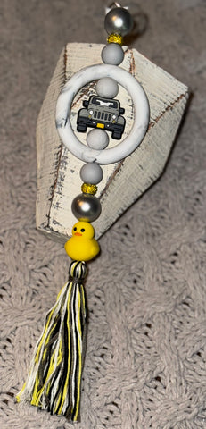 Gray J**p Rear View Mirror Car Charm
