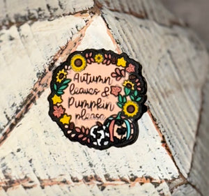 Autumn Leaves Pumpkins Please Silicone Focal Bead