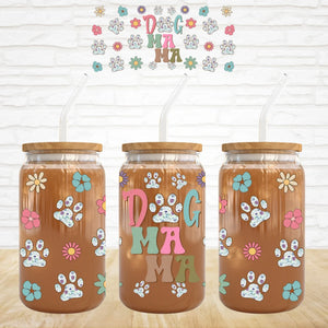 Dog MAMA Stacked Blue Floral