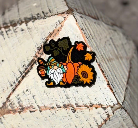 Pumpkin Patch Gnome Silicone Focal Bead