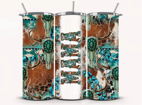 20 oz Tumbler~Turquoise Western Mama