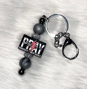 Pray Through It, On It, Over It  Beaded Key Chain Bar