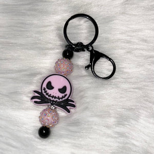 Pink Jack Beaded Key Chain Bar