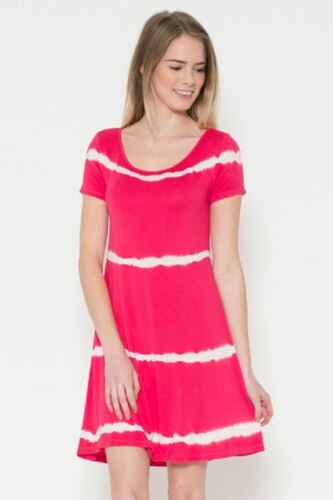 Right On Tye Die Striped Red Dress