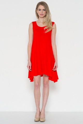 Flirtatious Fun Red Asymmetric Dress