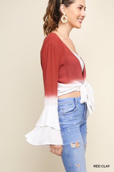 Bella Bell Sleeve Front Tie Top