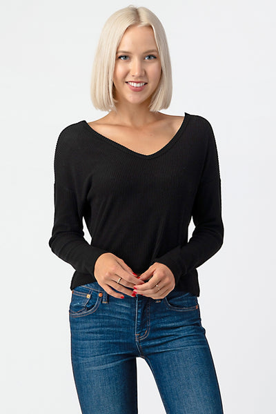 Need It To Be Black Twist Back Top