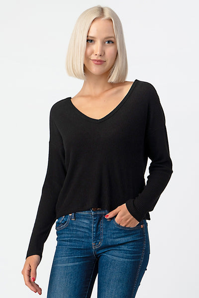 Need It To Be Black Twist Back Top