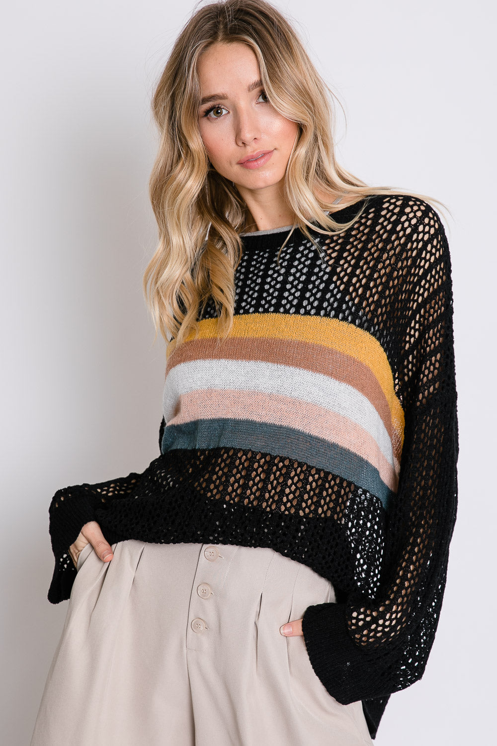 Summer Nights Open Knit Sweater