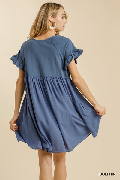 In My Dreams Crochet Lace Babydoll Dress w/Pockets