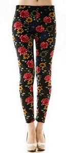 Flower Fantacy Floral Fleece Lined Leggings